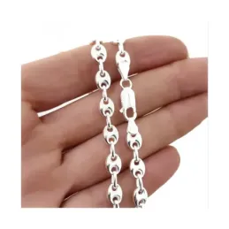 Cadena Plata Ley 925m maciza unisex 60 cm. eslabón calabrote 8 x 6 mm