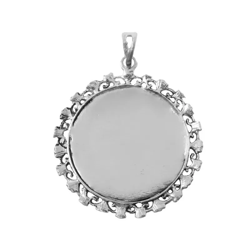 Medalla plata Ley 925m Virgen Lourdes cerco [AB4945]