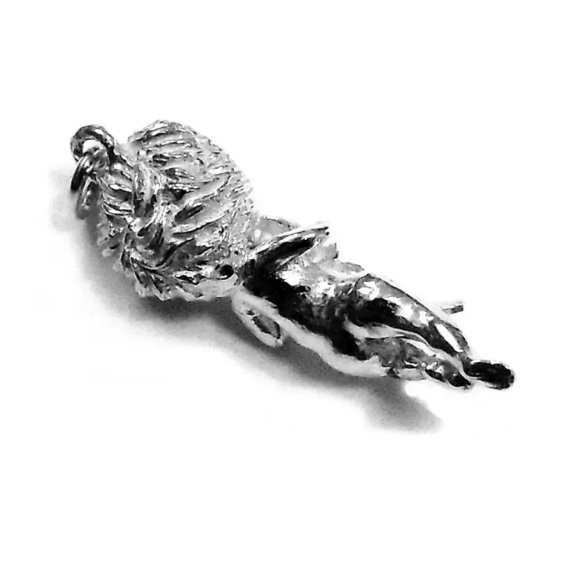 Colgante horóscopo plata Ley 925m Acuario busto 33mm. [AB4162]