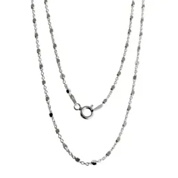 Cadena plata Ley 925m unisex 40 cm. forzada combinada cuadrados reasa
