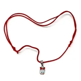 Colgante plata Ley 925m cordón ajustable rojo [AB9115]