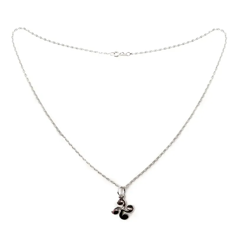 Colgante plata Ley 925m Lauburu 15mm. con cadena 45 cm. Marina protec