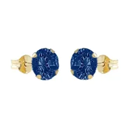 Pendientes Oro Amarillo 18k modelo Garritas Color (2 zafiros 4,00mm. 0,71 cts.)