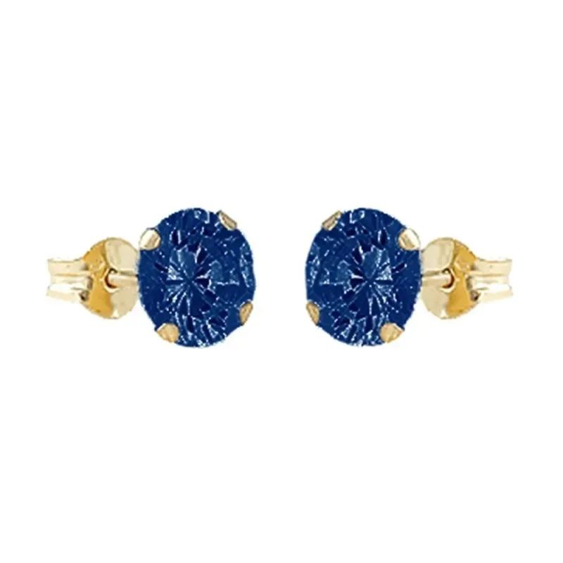 Pendientes Oro Amarillo 18k modelo Garritas Color (2 zafiros 4,00mm. 0,71 cts.)