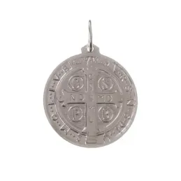 San Benito medalla plata Ley 925m unisex 25 mm.