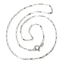 Cadena plata Ley 925m 40 cm. modelo forzada alargada [AB4318]