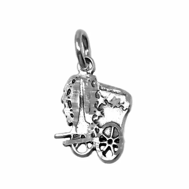 Colgante Plata Ley 925m carreta Rocío 12mm. detalles brillo [AB9282]