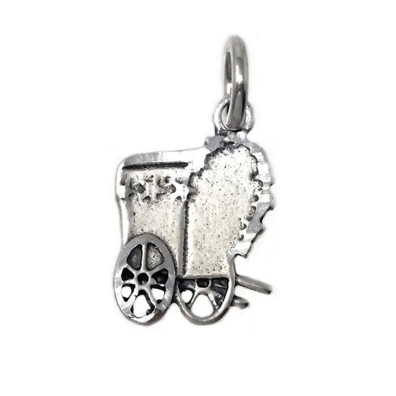 Colgante Plata Ley 925m carreta Rocío 12mm. detalles brillo [AB9282]