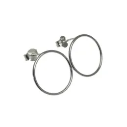 Pendientes aros plata Ley 925m Karma 17mm. diámetro exterior [AC0351]