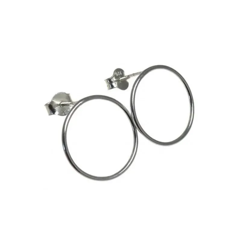 Pendientes aros plata Ley 925m Karma 17mm. diámetro exterior [AC0351]