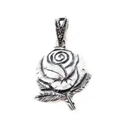 Rosa de oro Virgen de la Cabeza colgante doble cara plata Ley 925m ma