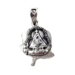 Rosa de oro Virgen de la Cabeza colgante doble cara plata Ley 925m ma