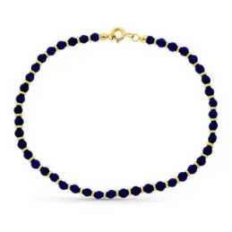 Pulsera oro 18k mujer 19 cm. lapizlazuli combinado reasa