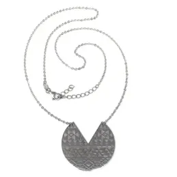 Gargantilla plata Ley 925m mujer 41cm. rodiada motivo formas cenefas redondo fondo mate mosquetón