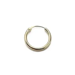 Pendiente suelto medio par oro 9k aros ligeros 14mm.