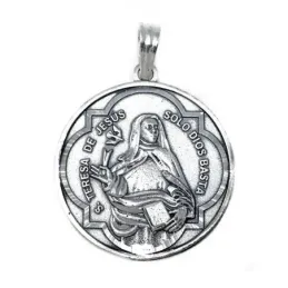 Medalla Plata Ley 925m escapulario 34mm. Santa Teresa [AB9268]