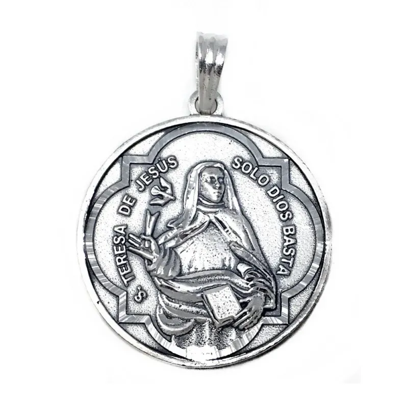 Medalla Plata Ley 925m escapulario 34mm. Santa Teresa [AB9268]