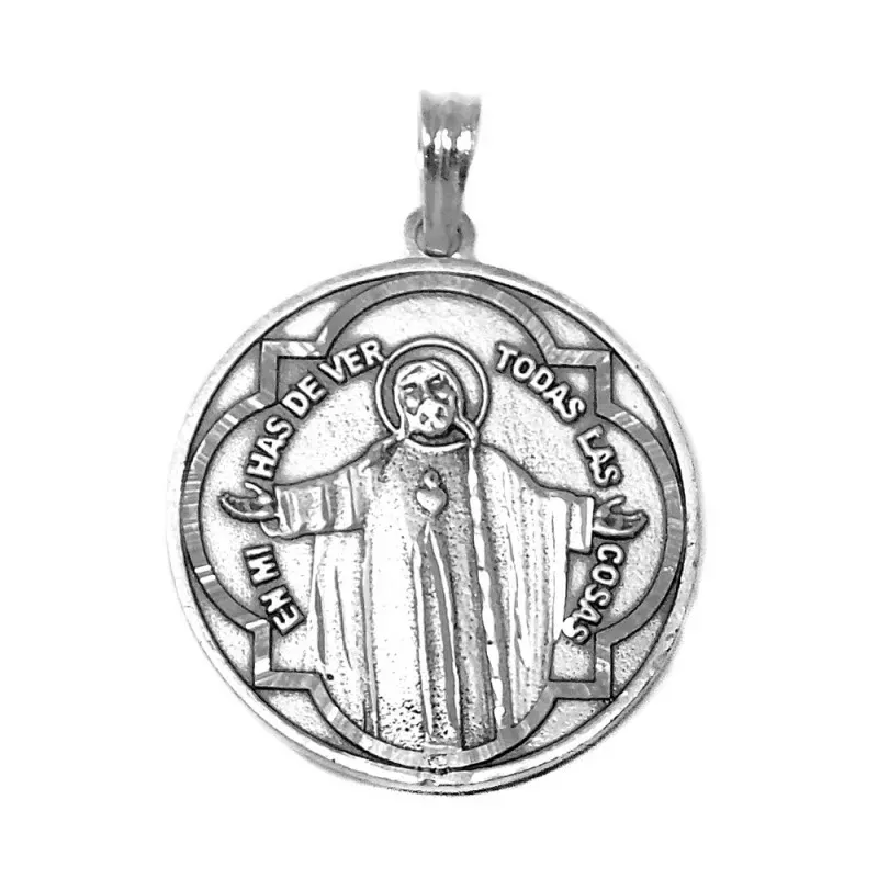 Medalla Plata Ley 925m escapulario 34mm. Santa Teresa [AB9268]