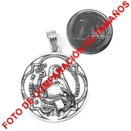Medalla Plata Ley 925m escapulario 34mm. Santa Teresa [AB9268]