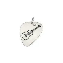 Colgante plata ley 925m liso 30mm. púa guitarra española [AA7805]