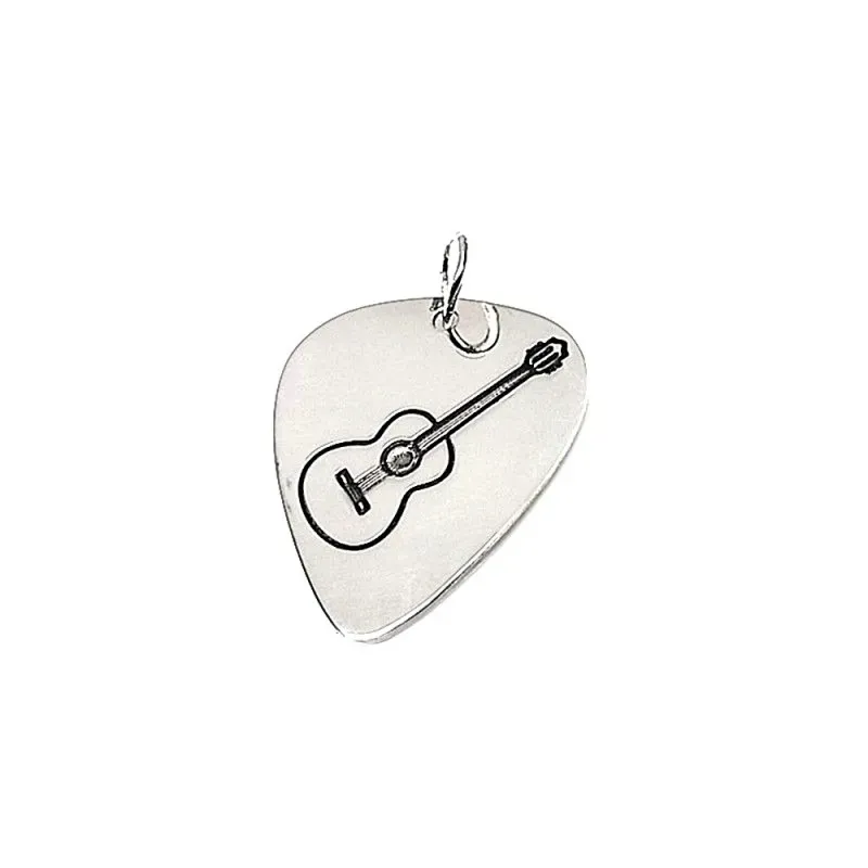 Colgante plata ley 925m liso 30mm. púa guitarra española [AA7805]