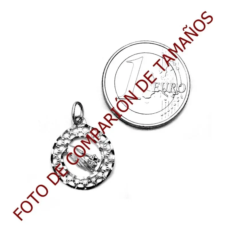 Colgante plata Ley 925m redondo mano circonita blanca 16mm. [AB4136]