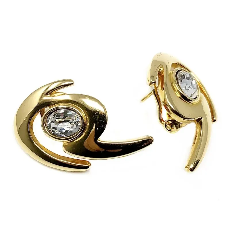 Pendientes bisutería metal dorados forma 31mm. piedra [AB4985]