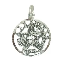 Colgante plata ley 925m tetragramatón 19mm. amuleto. [AB2770]
