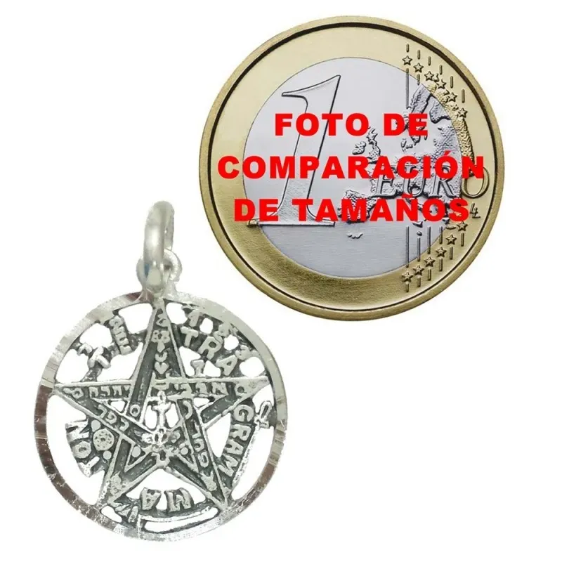 Colgante plata ley 925m tetragramatón 19mm. amuleto. [AB2770]
