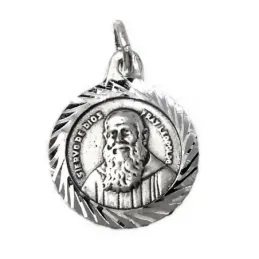 Medalla Plata Ley 925m escapulario 15mm. Fray Leopoldo  [AB9271]
