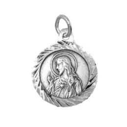 Medalla Plata Ley 925m escapulario 15mm. Fray Leopoldo  [AB9271]