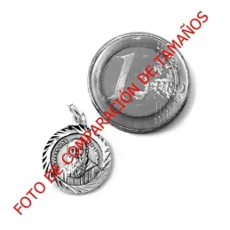 Medalla Plata Ley 925m escapulario 15mm. Fray Leopoldo  [AB9271]