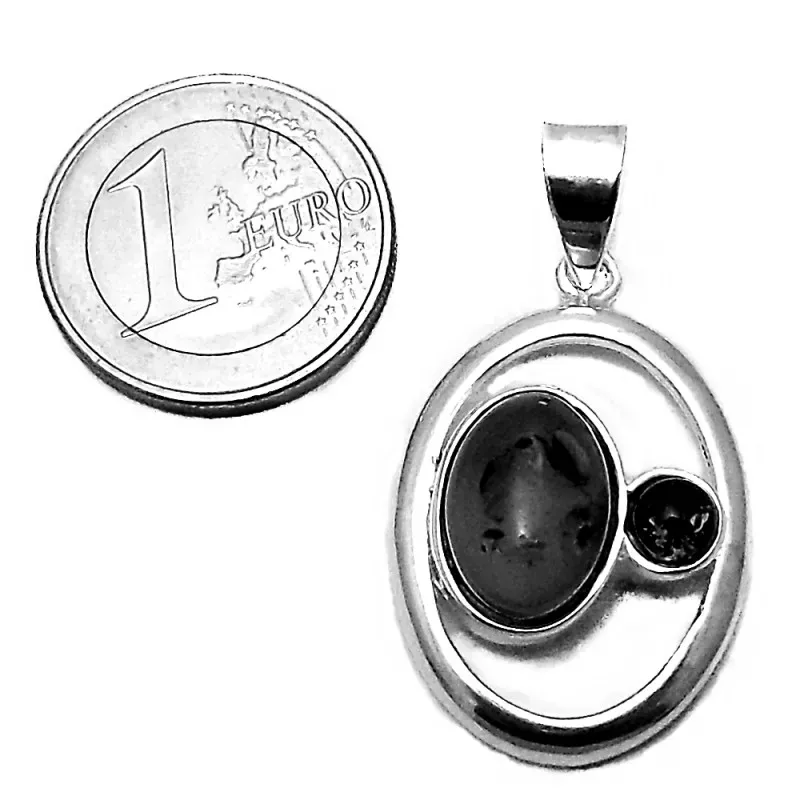 Colgante plata Ley 925m 42mm. ámbar oval calado [AB3879]