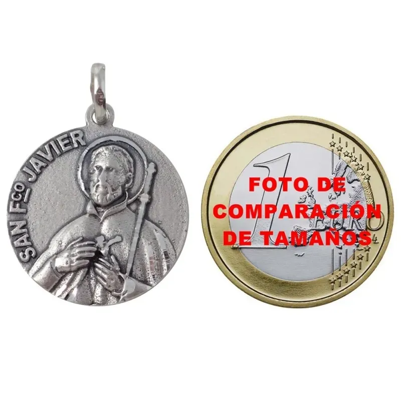 Medalla plata Ley 925m San Francisco Javier 21.6mm. maciza [AC0899]