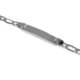Esclava plata Ley 925m niña 17.5cm. lisa hueca eslabones alternos 3x1 cierre mosquetón