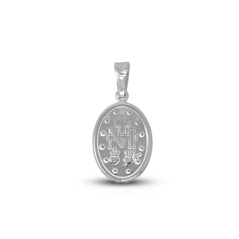 Medalla colgante plata ley 925m 18mm. Virgen Milagrosa [AA8162]
