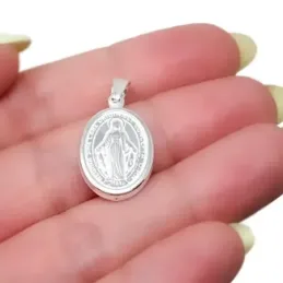 Medalla colgante plata ley 925m 18mm. Virgen Milagrosa [AA8162]