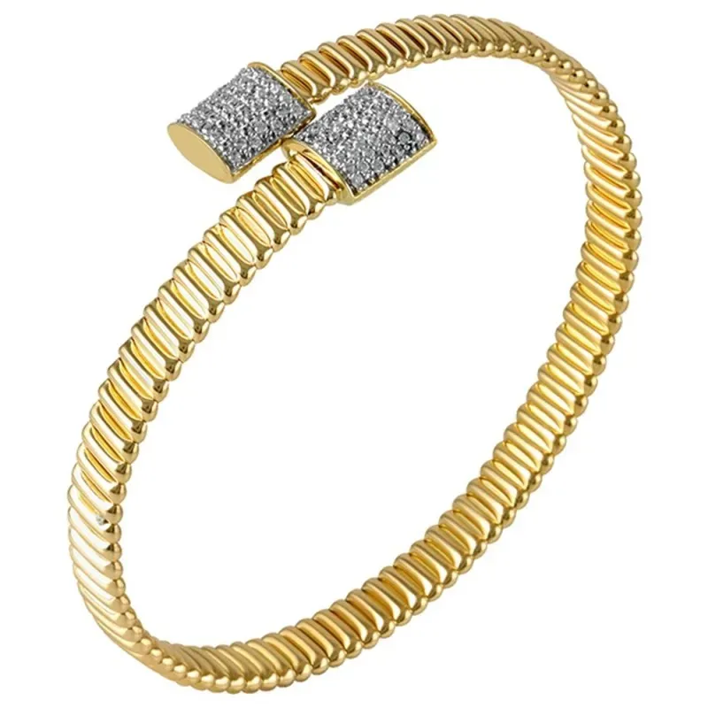 Pulsera Oro Amarillo y Blanco 18k modelo Bracelets (106 diamantes 1,00mm. 0,53cts.) Medida:60x50mm.