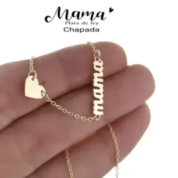 Gargantilla plata Ley 925m chapada oro cadena forzada 43.5cm. motivo