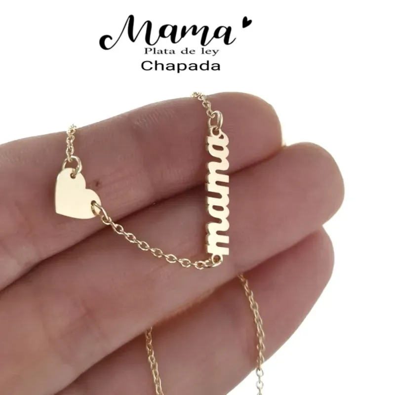 Gargantilla plata Ley 925m chapada oro cadena forzada 43.5cm. motivo