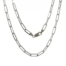 Cadena plata Ley 925m unisex 50 cm. forzada alargada 1.3 cm. reasa