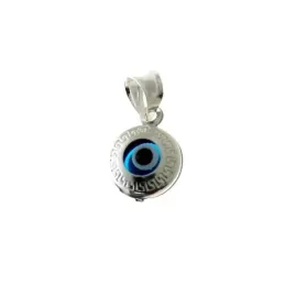 Colgante plata Ley 925m. motivo ojo turco 7mm. detalle greca