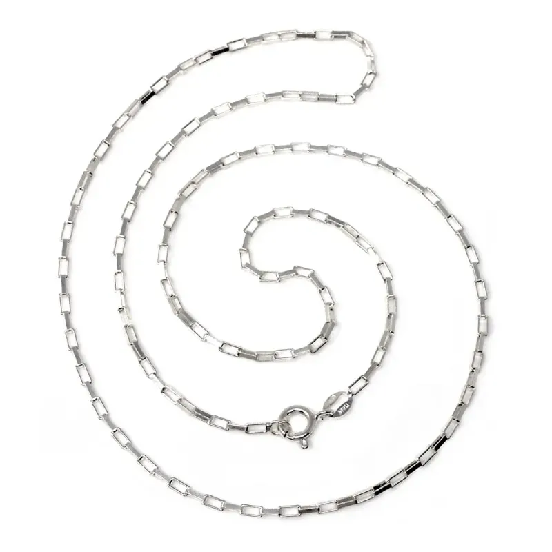 Cadena plata ley 925m lisa 50cm. forzada rectangular [AB0412]