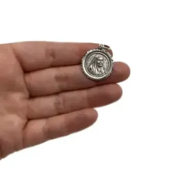 Medalla plata Ley 925m Sor Ángela de la Cruz 21mm. maciza redonda det