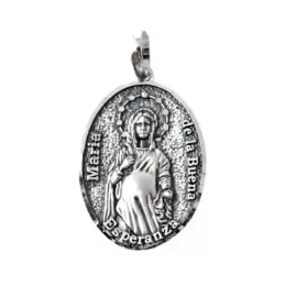 Virgen María de la Buena Esperanza embarazada medalla plata Ley 925m