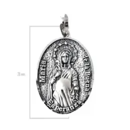 Virgen María de la Buena Esperanza embarazada medalla plata Ley 925m