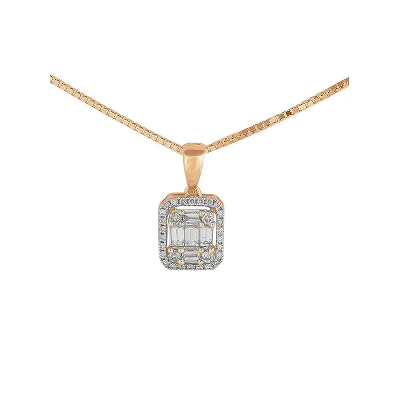 Gargantilla oro rosa 18k mujer colgante 5.5 mm. setenta diamantes bri