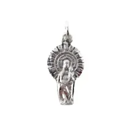 Virgen del Pilar colgante plata Ley 925m maciza 21 mm. detalles talla