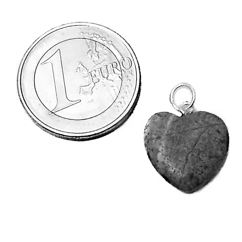 Colgante plata Ley 925m 21mm. corazon piedra marrón [AB3887]