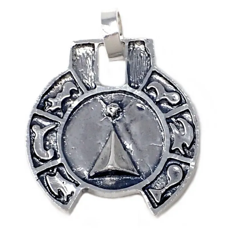 Colgante plata Ley 925m talismán Abhi-Zankar [AB4909]